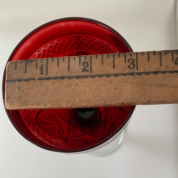 Ruby red glasses of 4 - Picture 5 of 10